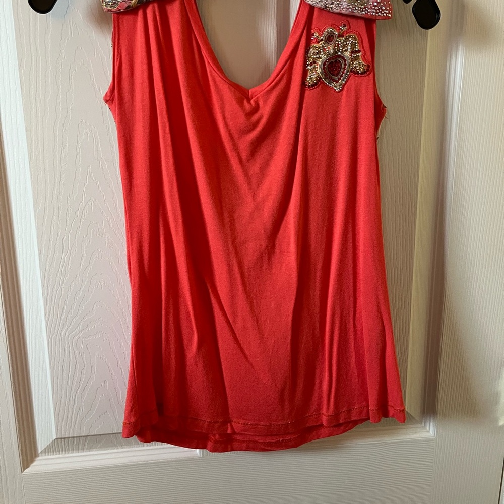 Embellished Red Women's Top